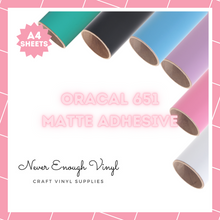 Load image into Gallery viewer, ORACAL 651M - Permanent Matte Adhesive -A4 Sheets